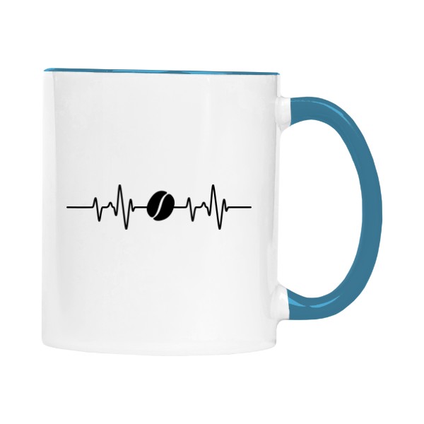 Hrnek malý barevný s potiskem EKG kávové zrnko